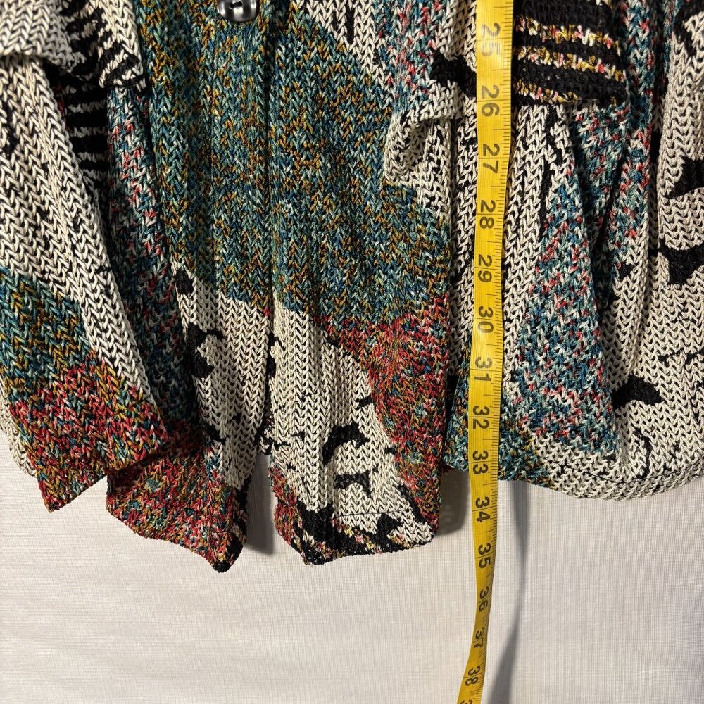 IC By Connie K Patchwork-Style Knit Sleeveless Button-Up Flared Tunic Top/Vest L - Picture 15 of 16